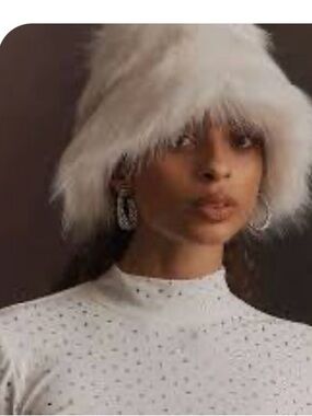 Unreal Fur White Faux Fur Bucket Hat - Plush Winter Style